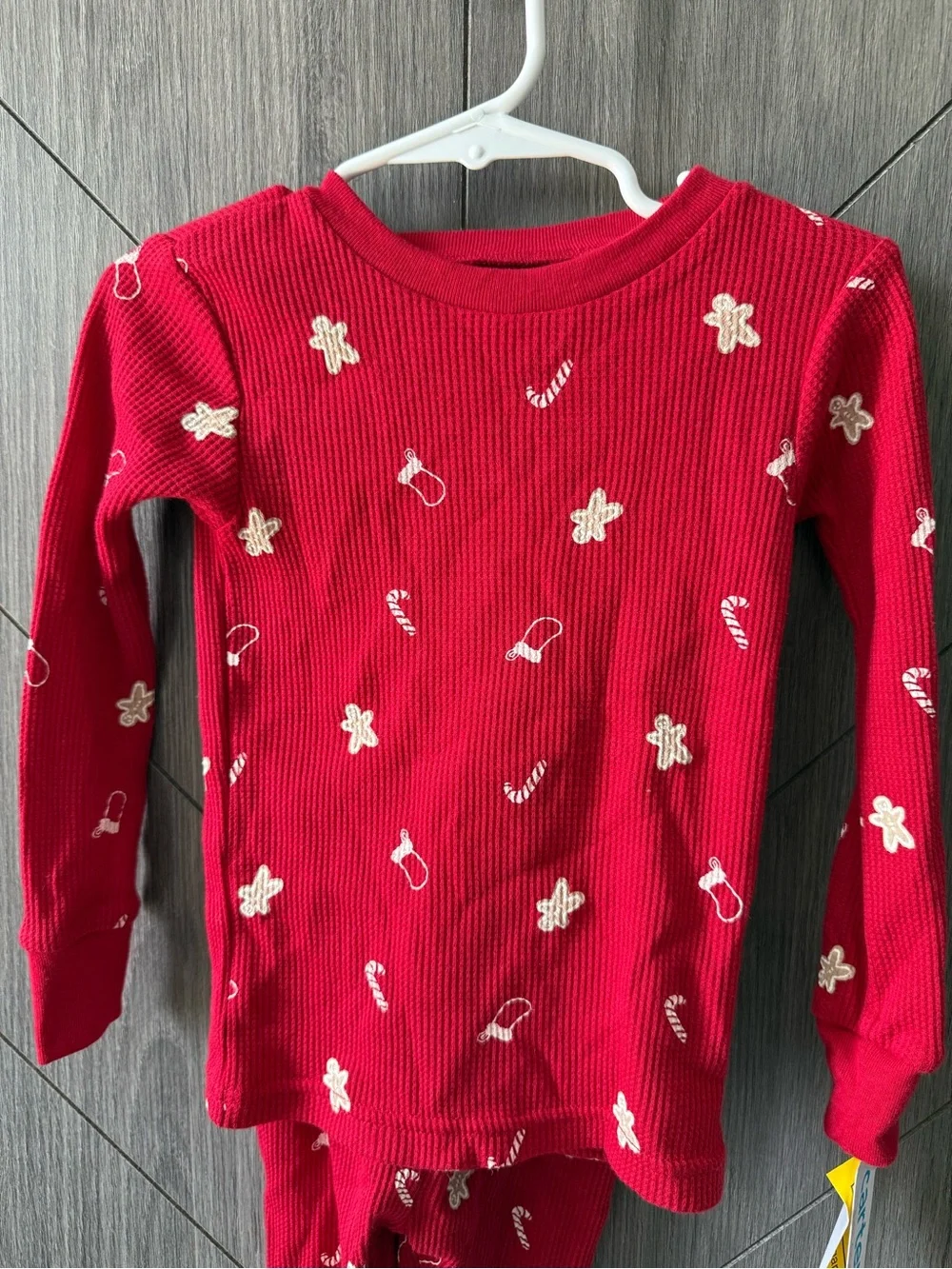 Carters Waffle Knit Holiday Printed 2 piece PJ Set